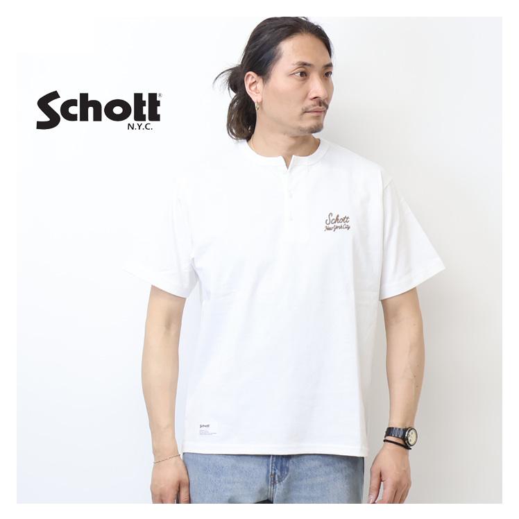 Schott N.Y.C（ショット） Schott ロープ ヘンリーネック 半袖Tシャツ