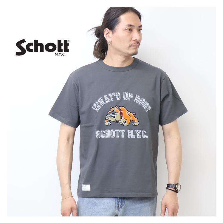 Schott N.Y.C（ショット） Schott ワッツアップ ドッグ 半袖Tシャツ 半
