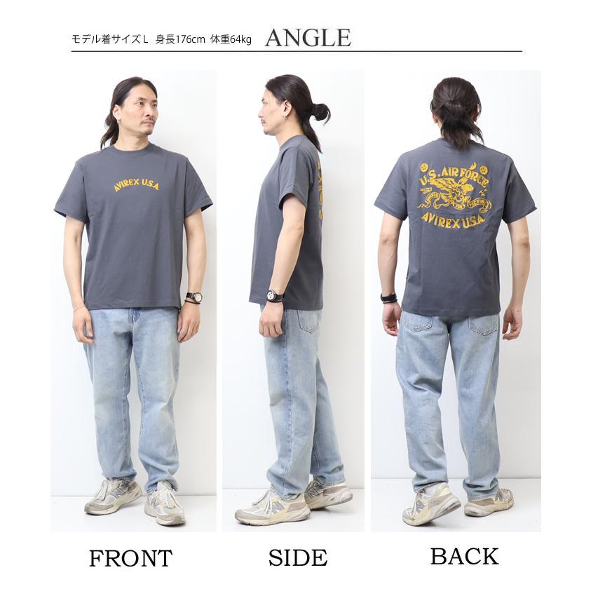 AVIREX（アヴィレックス） チェーンステッチ 刺繍 半袖Tシャツ メンズ
