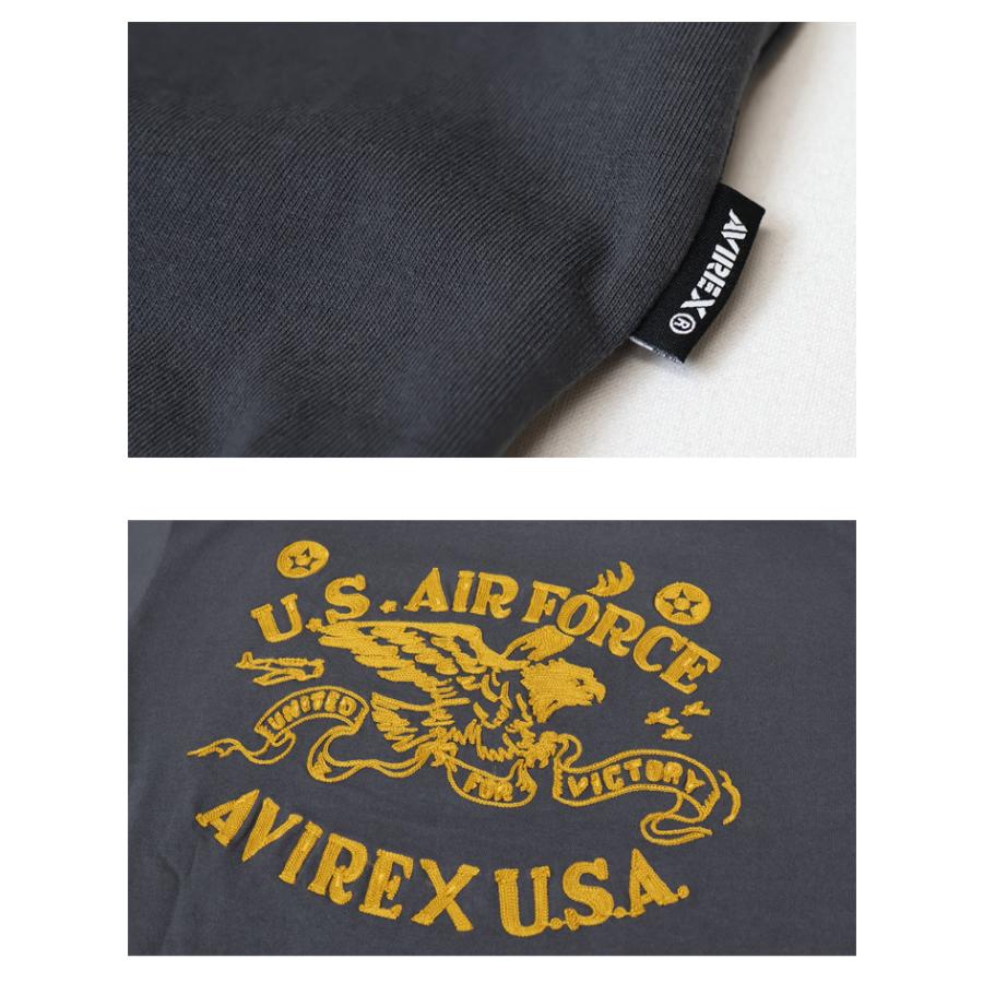 AVIREX（アヴィレックス） チェーンステッチ 刺繍 半袖Tシャツ メンズ