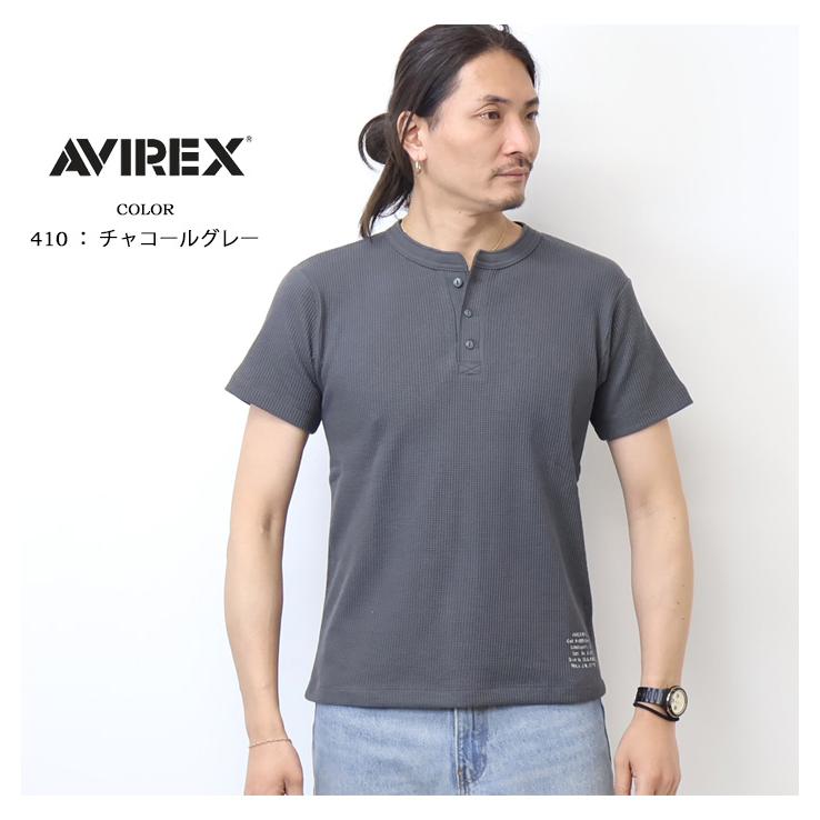 AVIREX（アヴィレックス） ミニワッフル ヘンリーネック 半袖Tシャツ