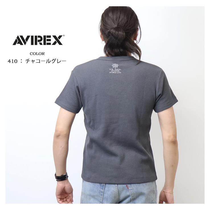 AVIREX（アヴィレックス） ミニワッフル ヘンリーネック 半袖Tシャツ