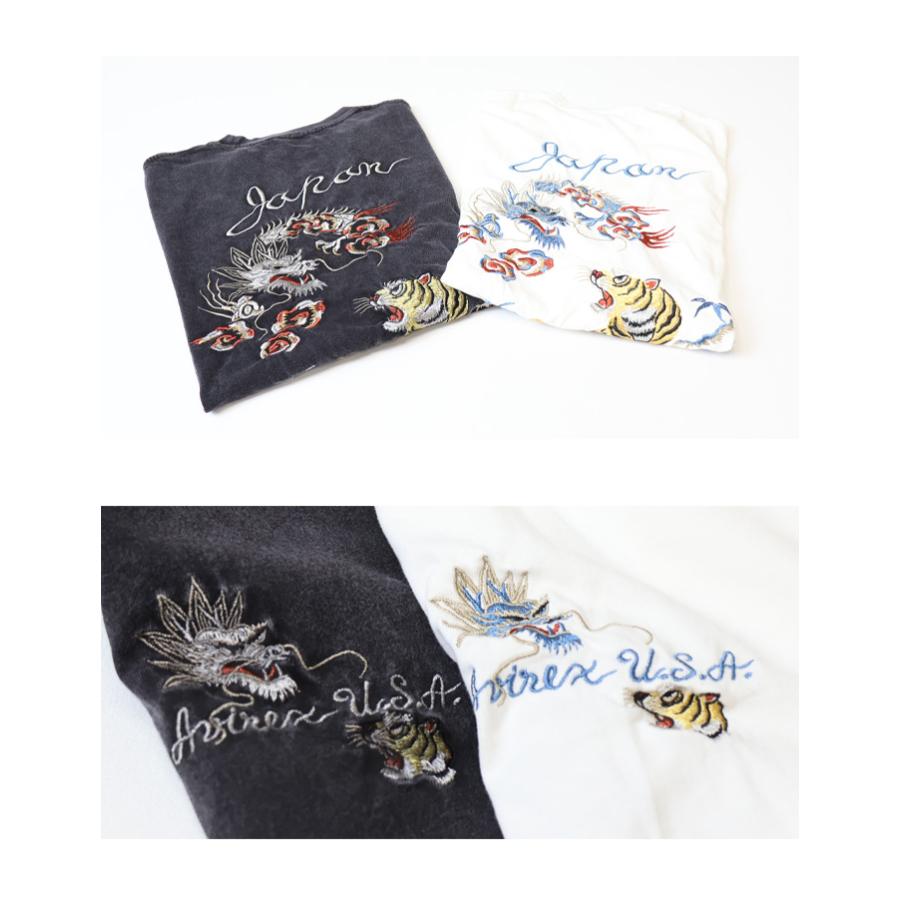 AVIREX（アヴィレックス） スーベニア刺繍 半袖Tシャツ TIGER & DRAGON