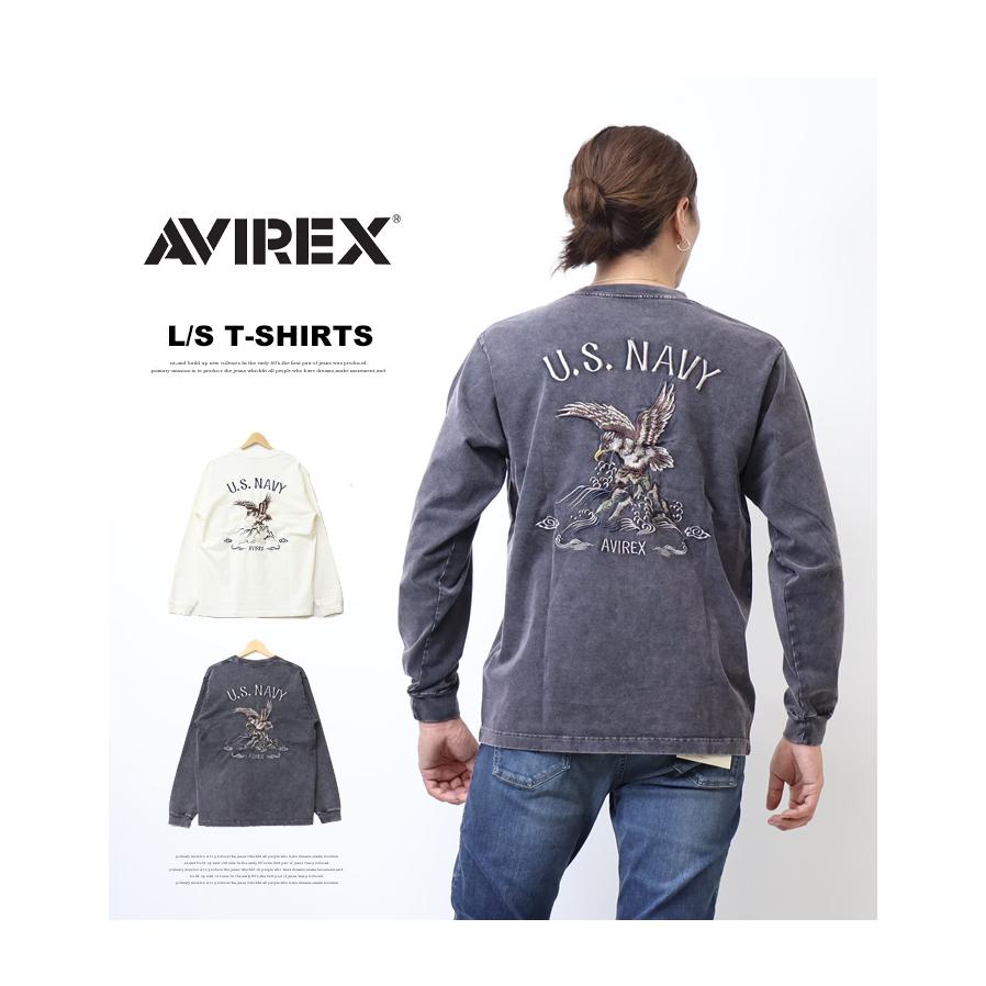 AVIREX（アヴィレックス） スーベニア刺繍 長袖Tシャツ メンズ ロンT