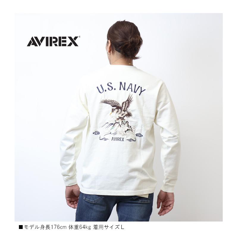 AVIREX（アヴィレックス） スーベニア刺繍 長袖Tシャツ メンズ ロンT