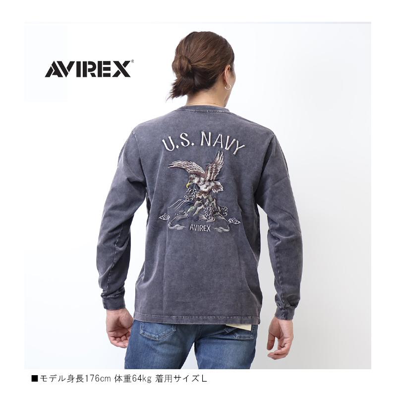 AVIREX（アヴィレックス） スーベニア刺繍 長袖Tシャツ メンズ ロンT