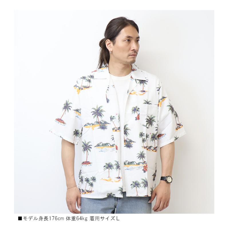 Bling Leads 半袖 総柄 アロハシャツ 半袖シャツ オープンカラーシャツ