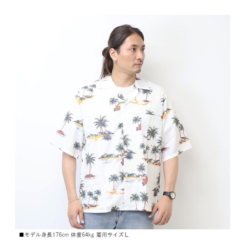 Bling Leads 半袖 総柄 アロハシャツ 半袖シャツ オープンカラーシャツ