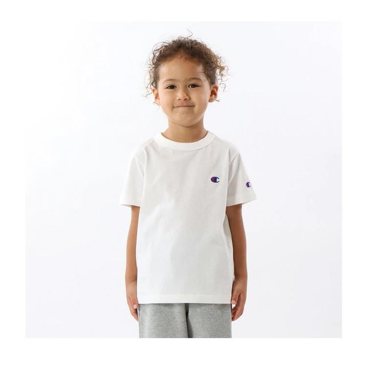Champion（チャンピオン） キッズ ワンポイント刺繍 半袖Tシャツ 半T