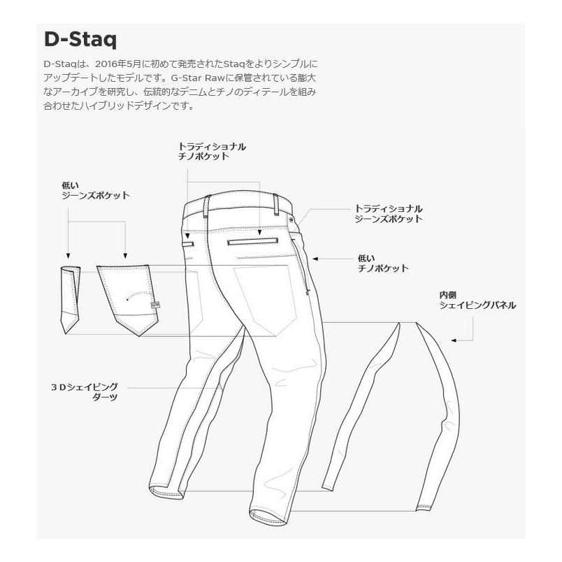 G-STAR RAW ジースターロウ D-STAQ SLIM スリム ジーンズ ストレッチデニム パンツ スキニー メンズ 送料無料 D05385-B964-A810の画像