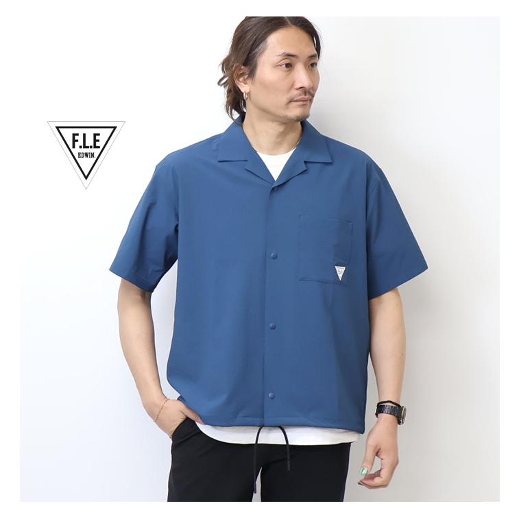 F.L.E 2026年春夏 EDWIN エドウィン 半袖 オープンカラーシャツ 半袖