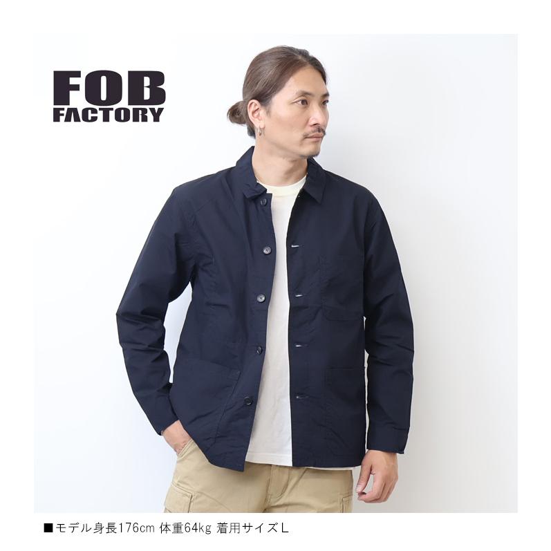 FOBFACTORY F2394 フレンチシャツジャケット ネイビーM FOB FACTORY（エフオービーファクトリー） フレンチ シャツジャケット