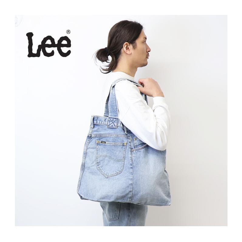 おにっち⑧　リメイクデニム　青い蝶々　特大トートバッグ　Lサイズ Lee（リー） リメイク ライダース トートバッグ デニム メンズ