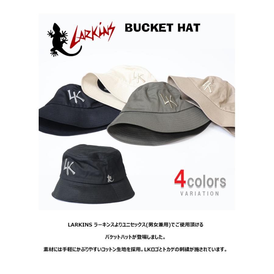 LARKINS（ラーキンス） トナルロゴ刺繍 バケットハット 帽子 バケハ