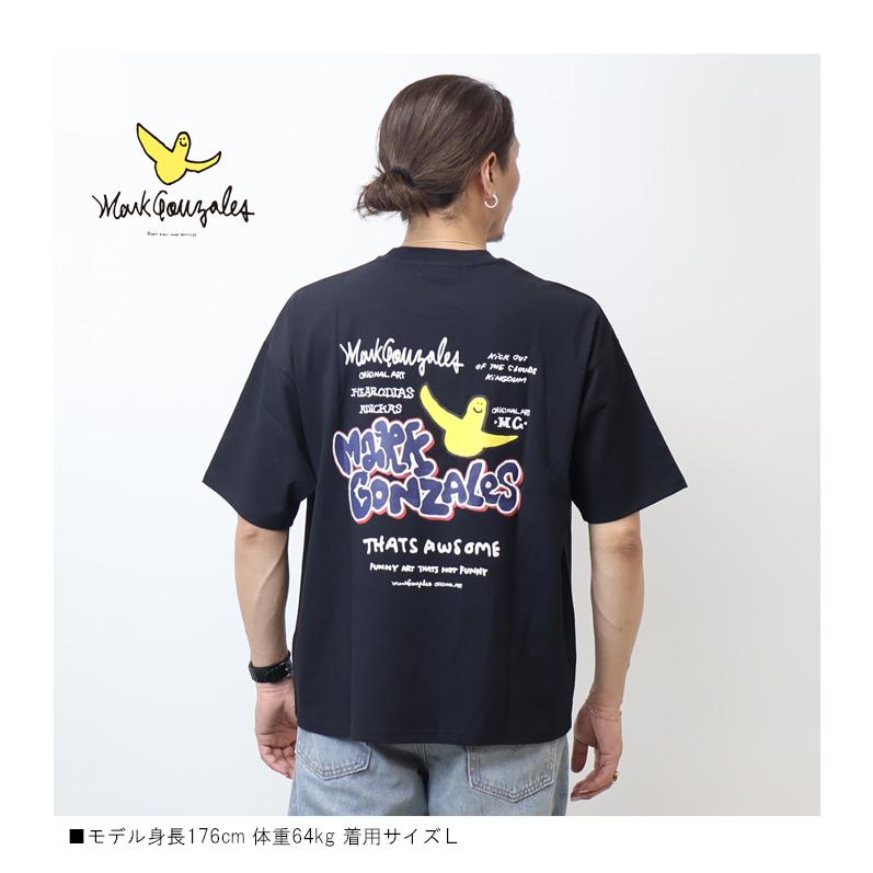 Mark Gonzales アートプリント 限定50部 シリアル入り Mark Gonzales（マークゴンザレス） 刺繍 バックプリント 半袖Tシャツ
