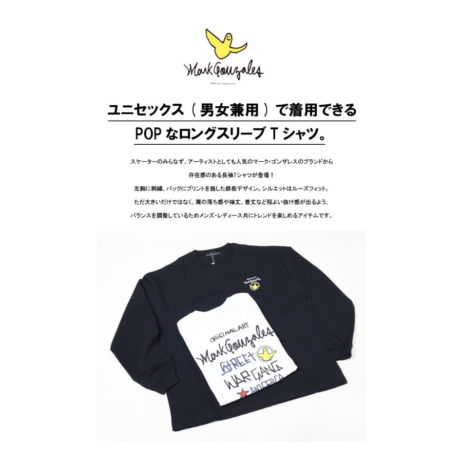 Mark Gonzales（マークゴンザレス） バックプリント 刺繍 長袖Tシャツ