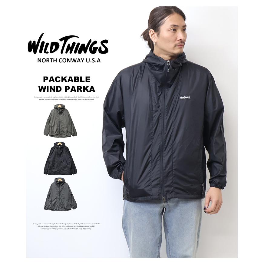 WINDANDSEA × WILDTHINGS ナイロンReadyパーカー 黒色 WILD THINGS（ワイルドシングス） パッカブル ウィンドパーカー