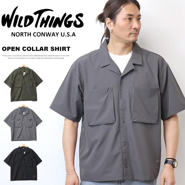 WILD THINGS ワイルドシングス オープンカラーシャツ 胸ポケット 半袖シャツ 開襟シャツ メンズ 送料無料 ワイシン WT26041AD | WILD THINGS