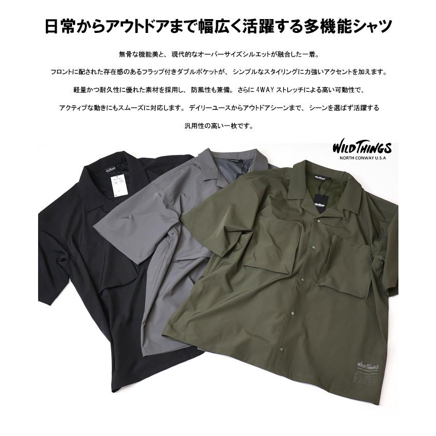 WILD THINGS（ワイルドシングス） オープンカラーシャツ 胸ポケット