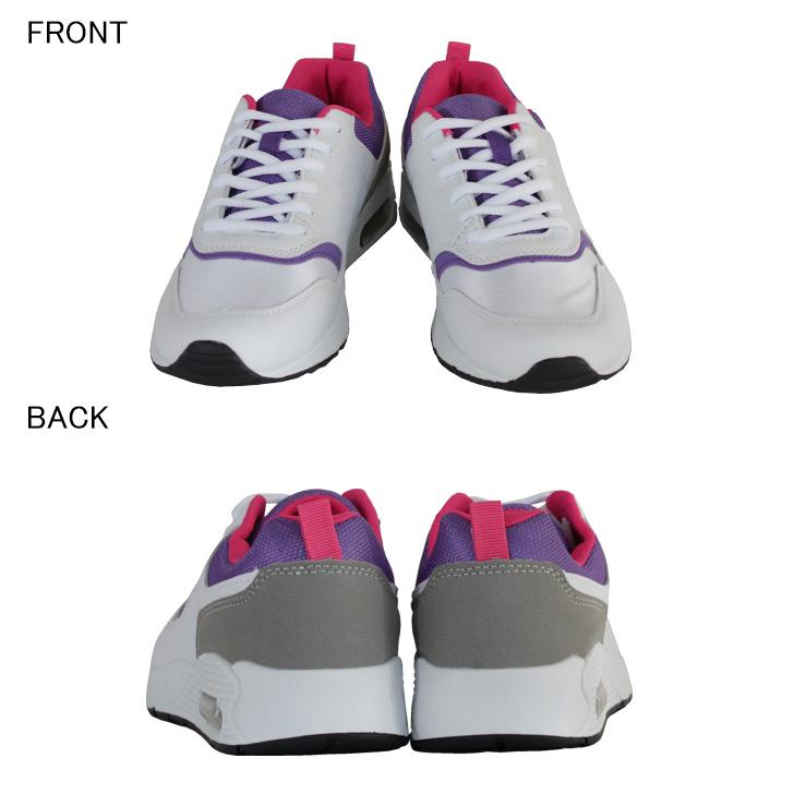 撥水スポーツシューズ レディース スニーカー 靴 ローカット エアークッション カップインソール レースアップ |  | 06
