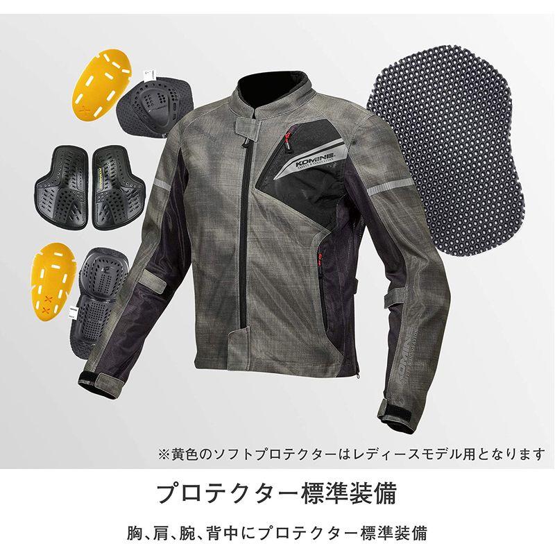 コミネ バイク用 プロテクトフルメッシュジャケット Smoke/Black 2XL JK-140 1219 春夏向け CE規格レベル2 メッ｜reylys｜05