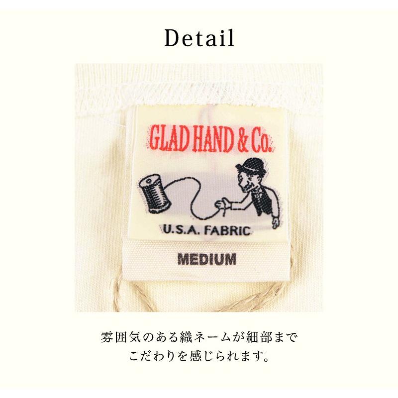 グラッドハンド Tシャツ メンズ クルーネック ポケット 長袖 5分袖  パックT 無地 USAコットン GLAD HAND-16,25 STANDARD CREW NECK POCKET L/S ＆ H/S T-SHIRTS | GLAD HAND | 10