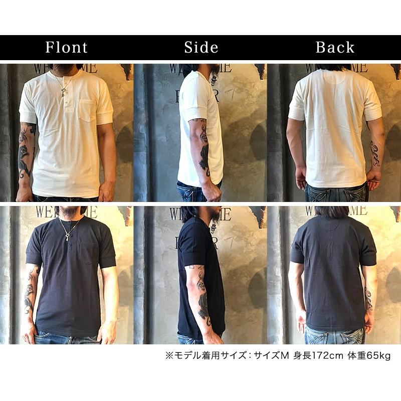 グラッドハンド Tシャツ メンズ ヘンリーネック ポケット 半袖 パックTシャツ 無地 USAコットン GLAD HAND - 13 STANDARD HENRY NECK POCKET S/S T-SHIRTS｜rezar｜14