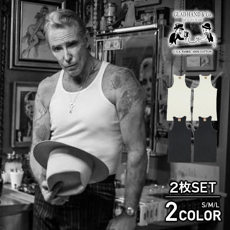GLAD HAND（グラッドハンド） タンクトップ 2枚SET パックTシャツ 無地