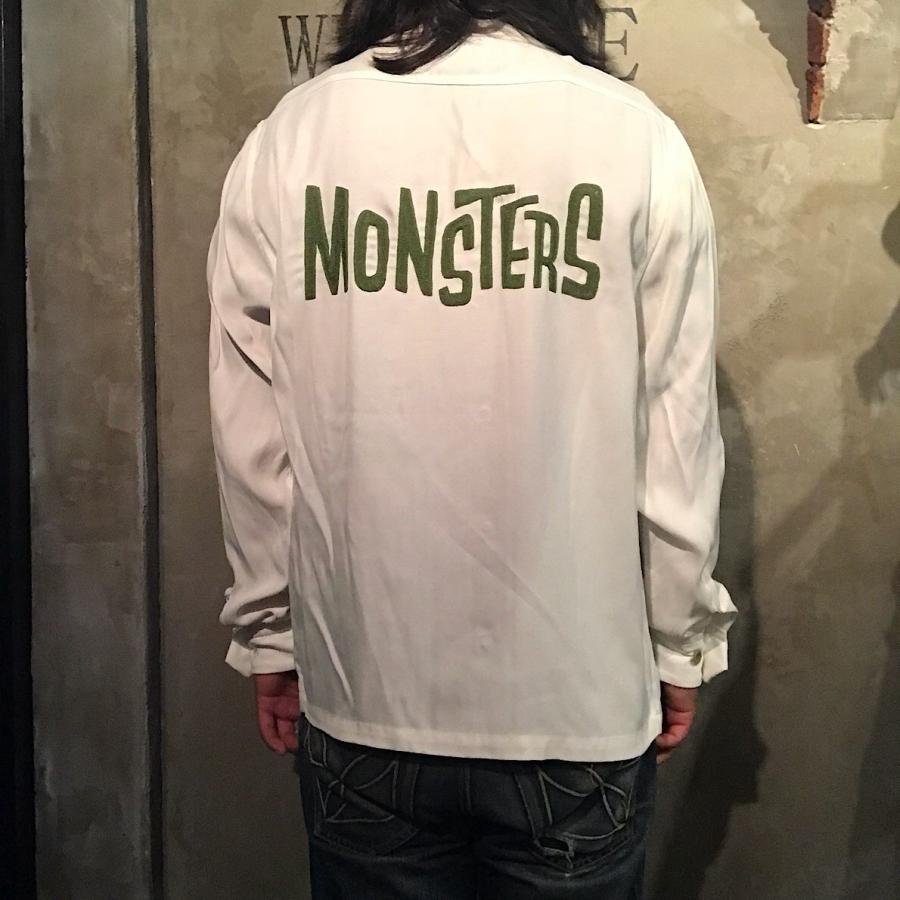 weirdo レーヨン シャツ glad hand WEIRDO（ウィアード） WEIRDO MONSTERS - L/S SHIRTS (WHITE) レーヨン