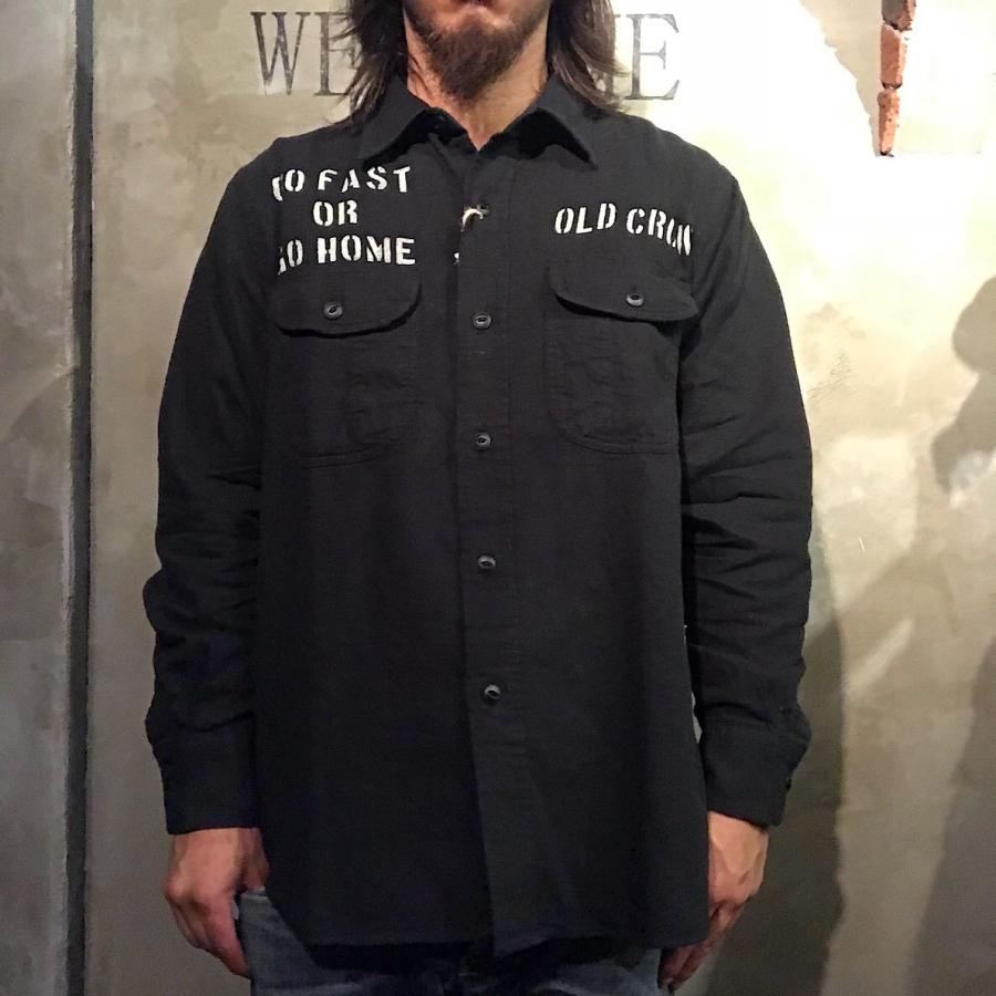 OLD CROW(GLAD HAND) CROW RODDER WORKER - L/S SHIRTS (BLACK OLD CROW(GLAD HAND) CROW RODDER WORKER - L/S SHIRTS (BLACK