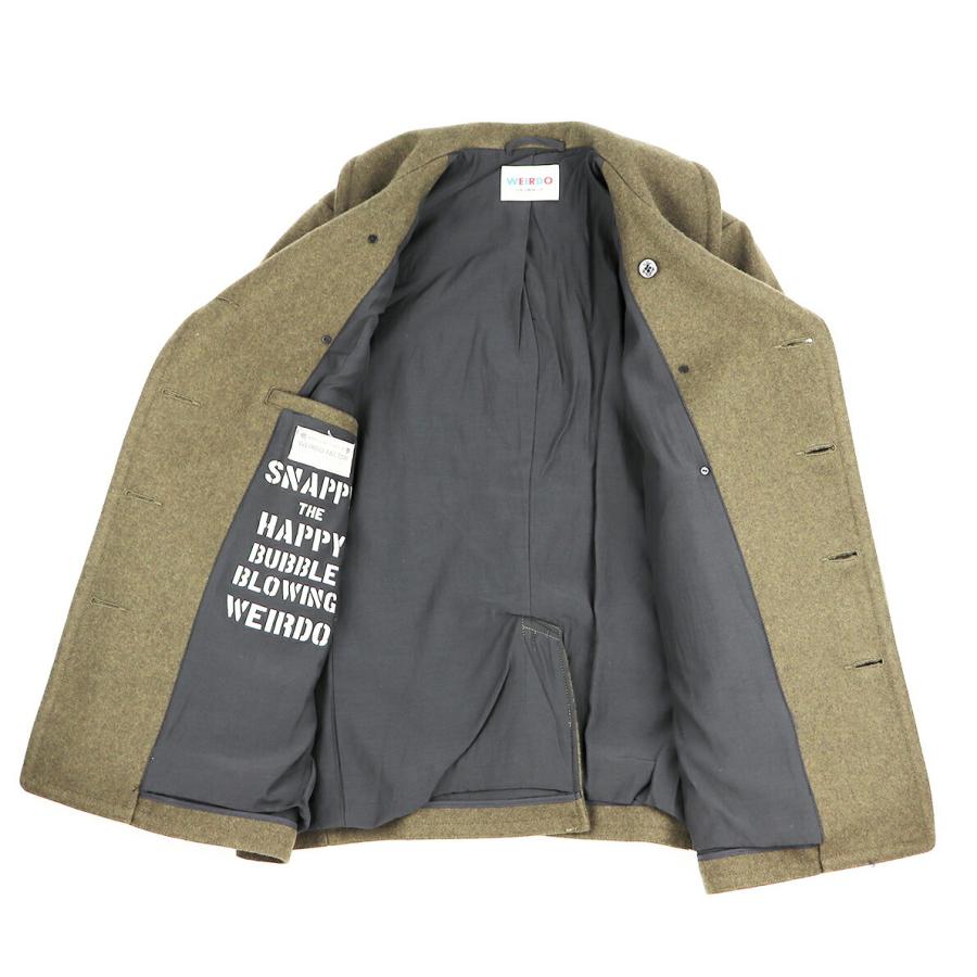 WEIRDO SKULL & SNAKE - PEA COAT (KHAKI) ウィアード Pコート WEIRDO SKULL & SNAKE - PEA COAT (KHAKI) ウィアード Pコート