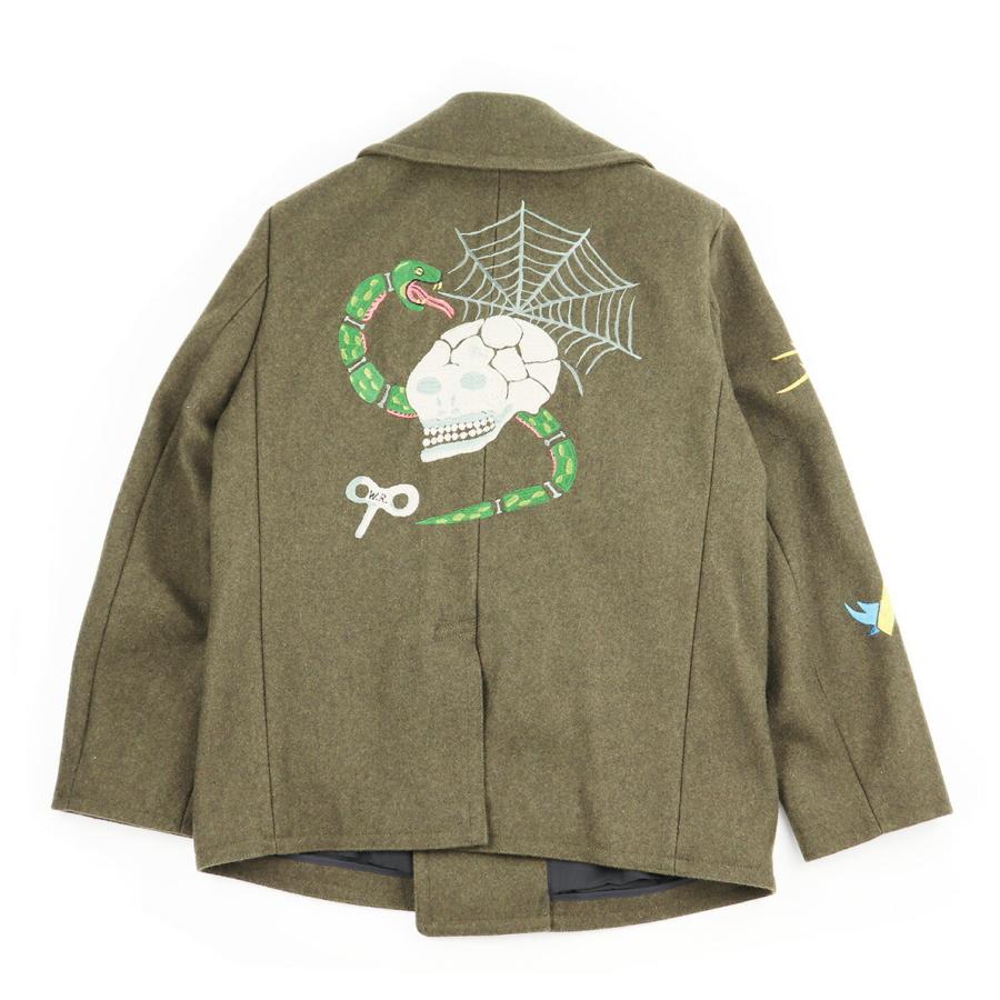 WEIRDO SKULL & SNAKE - PEA COAT (KHAKI) ウィアード Pコート WEIRDO SKULL & SNAKE - PEA COAT (KHAKI) ウィアード Pコート