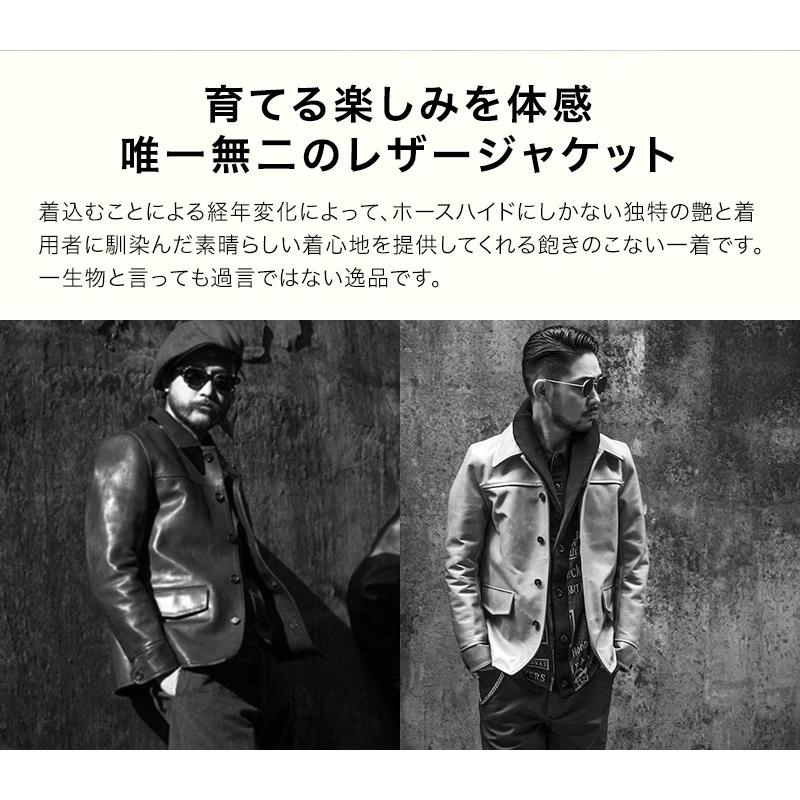 GANGSTERVILLE 30'S CAR - COAT "HORSE HIDE" ギャングスタービル ホースハイド カーコート/レザージャケット/革ジャン/GLADHAND/グラッドハンド/WEIRDO｜rezar｜03