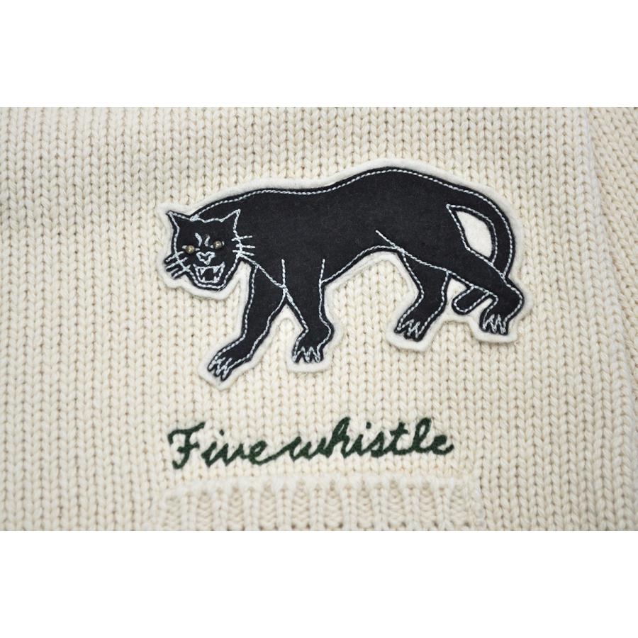 NORTH NO NAME 5 WHISTLE SHAWL COLLAR KNIT (BEIGE×GREEN) ファイブ  