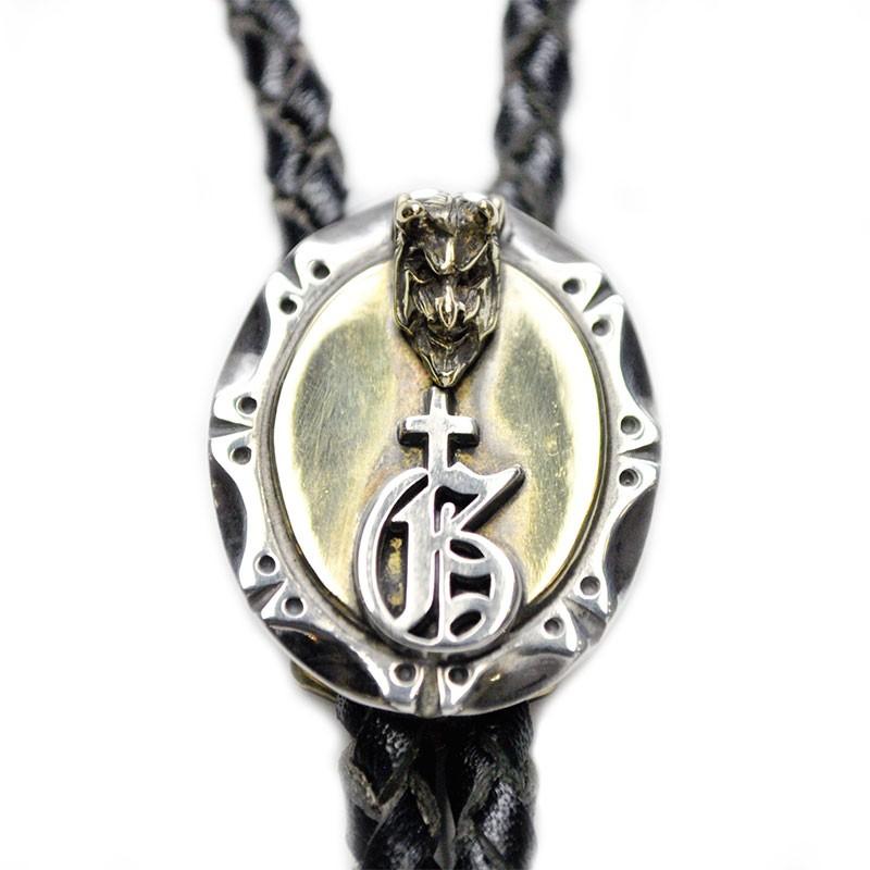 GANGSTERVILLE x galcia BOLO - TIE "DEVIL & G" (925×BRASS) ギャングスタービル ガルシア コラボ Wネーム ボロタイ/ループタイ/GLADHANDの画像