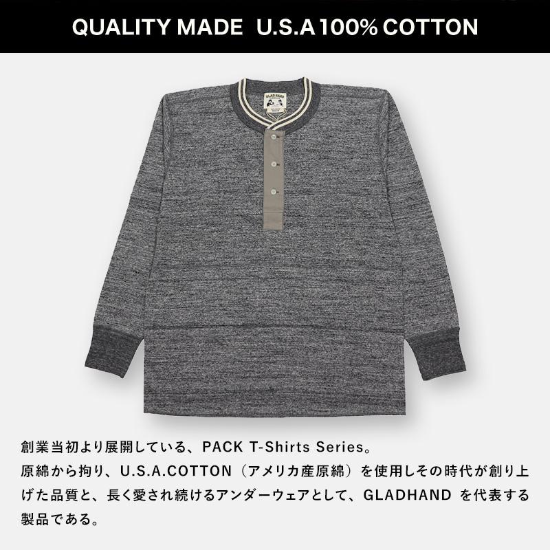 GLAD HAND（グラッドハンド） Tシャツ 日本製 メンズ ヘンリーネック