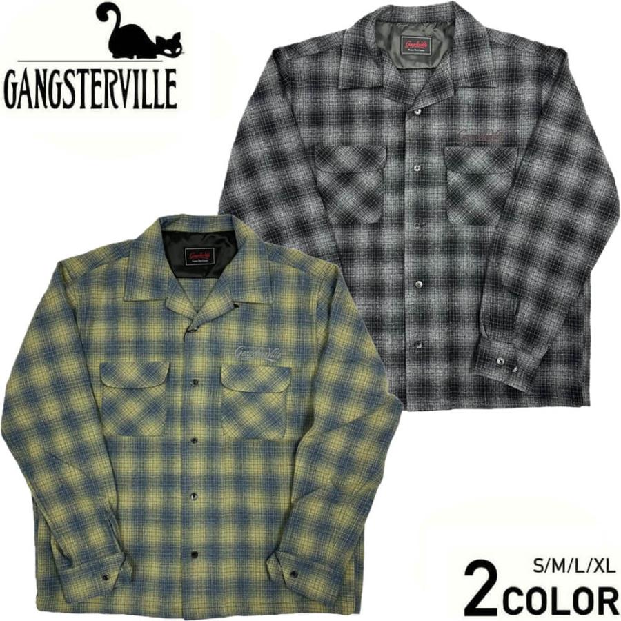 GANGSTERVILLE ギャングスタービル ウールチェックシャツ 長袖 GANGSTERVILLE ギャングスタービル ウールチェックシャツ 長袖