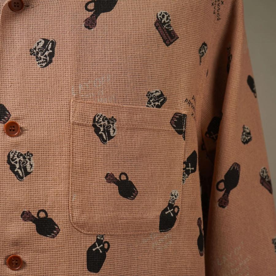 ギャングスタービル コットンリネンシャツ 長袖 オープンカラーシャツ 開襟シャツ メンズ GANGSTERVILLE POISON - L/S SHIRTS グラッドハンド ウィアードの画像