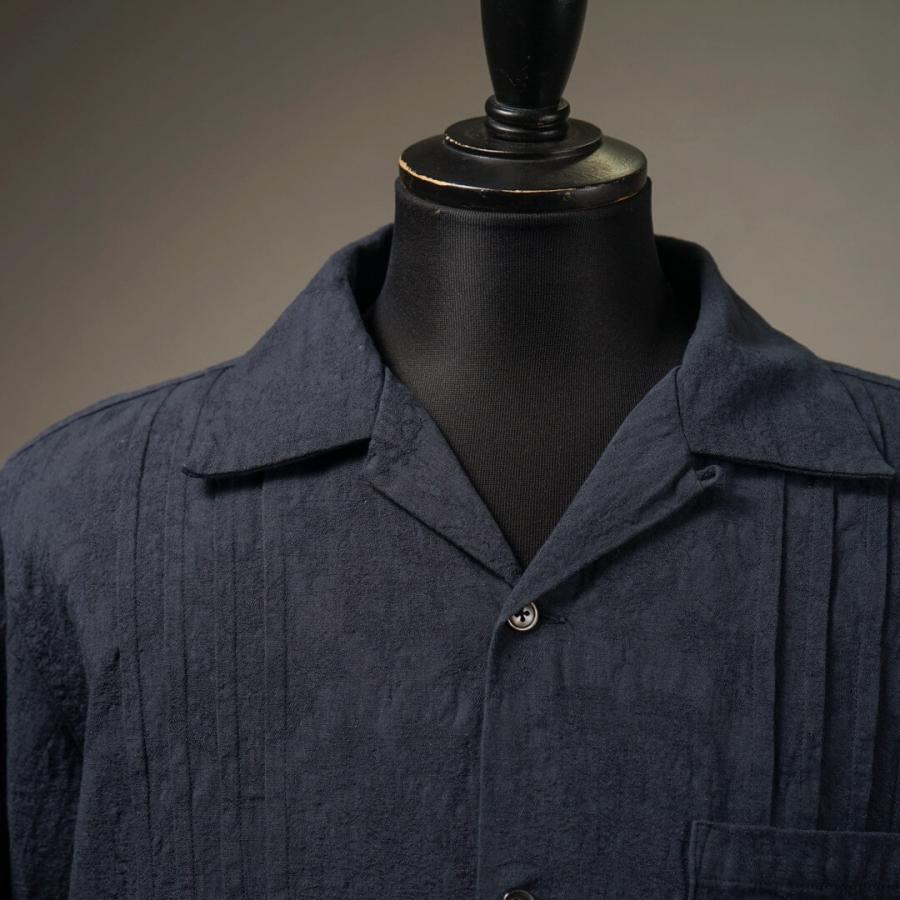 希少XL テンダーロイン T-GUAYABERA キューバシャツ ネイビー 長袖