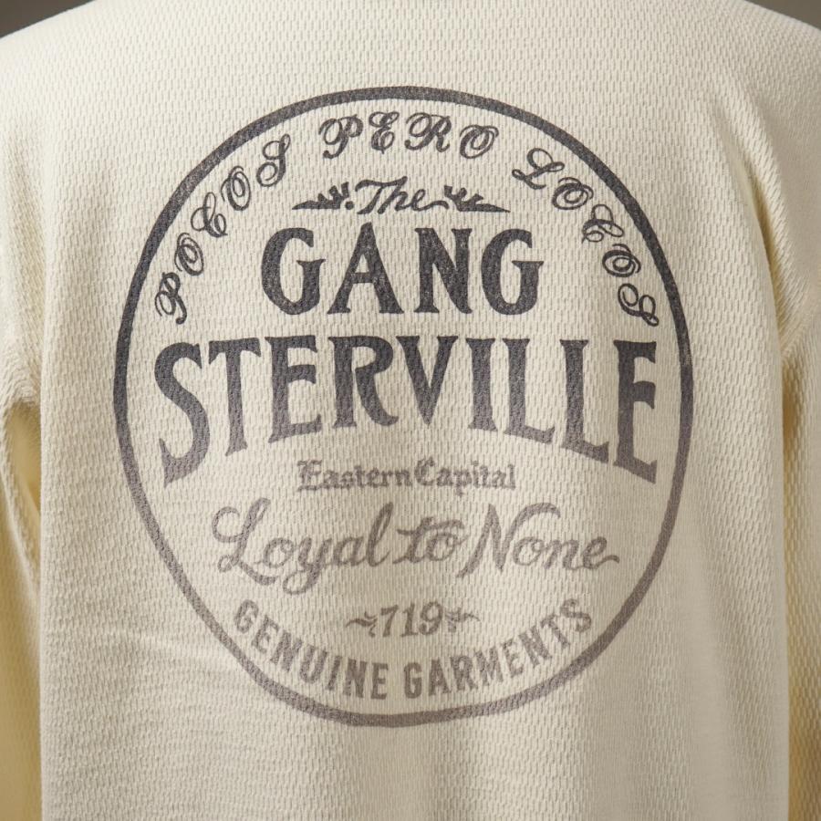 GANGSTERVILLE（ギャングスタービル） ワッフル ヘンリーネック 長袖 T