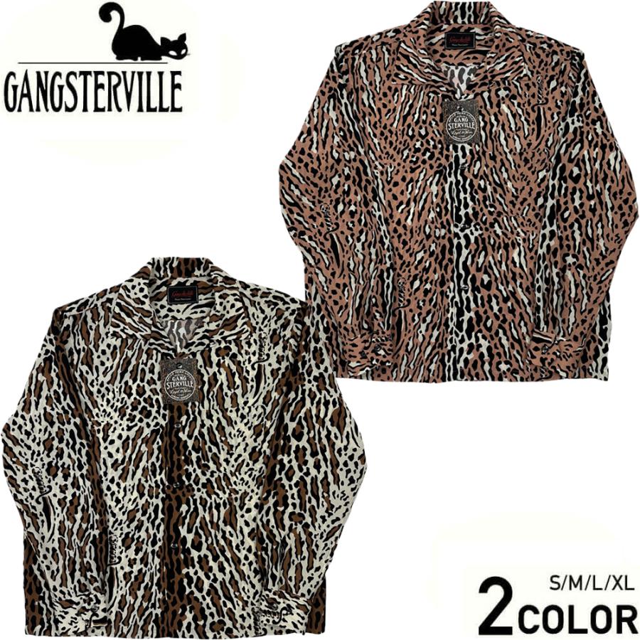 GANGSTERVILLE（ギャングスタービル） 長袖 オープンカラーシャツ 開襟