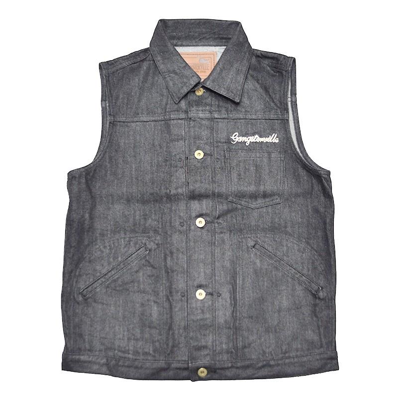 GANGSTERVILLE THE FIXER - VEST (BLACK) ギャングスタービル デニム