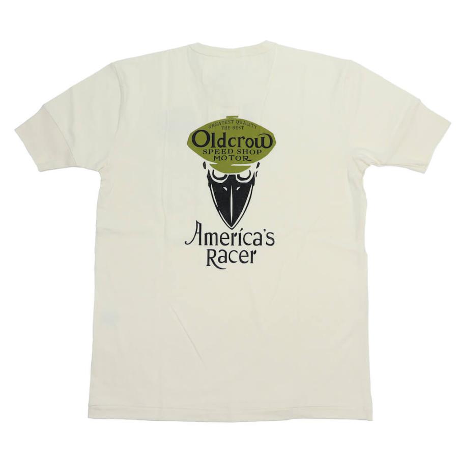オールドクロウ 半袖 Tシャツ ヘンリーネック ポケット メンズ OLD