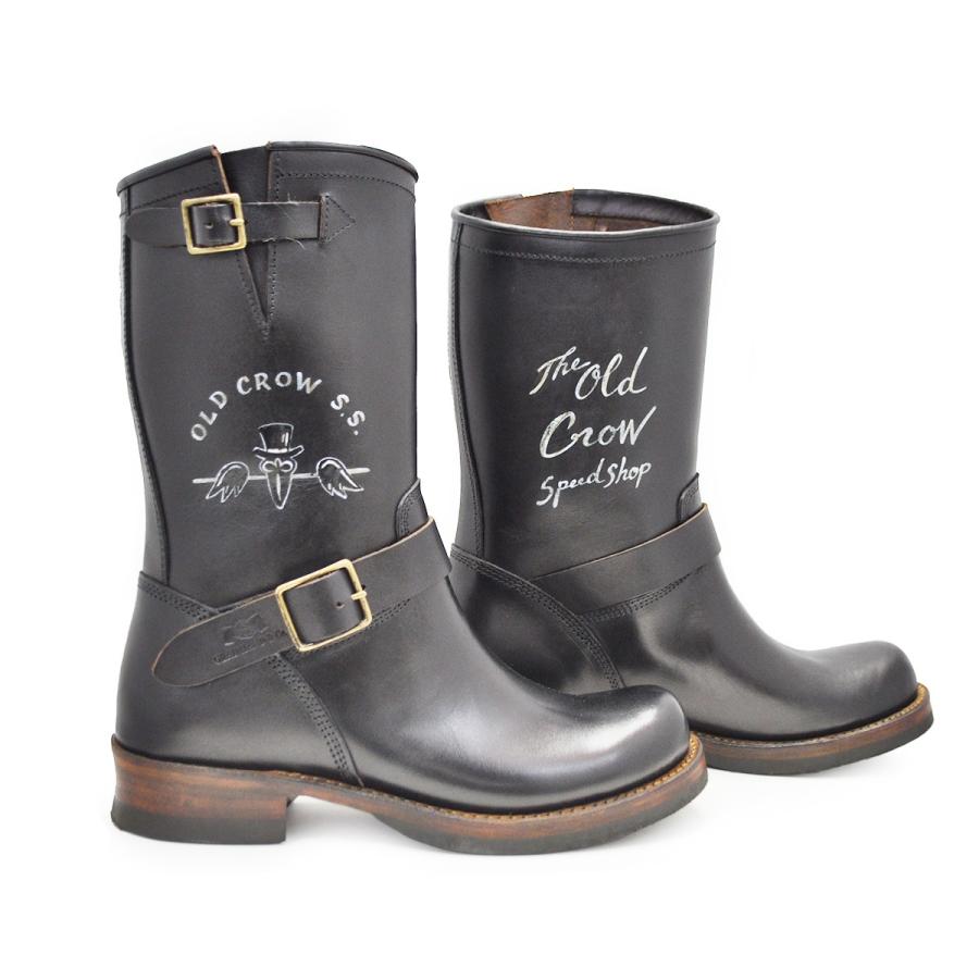 Old Crow Oldride Boots Hand Paint Crow Black オールドクロウ オールアメリカンブーツ ハンド ペイント エンジニアブーツ All American Bootsmfg Inc Oh12 Rezar 通販 Yahoo ショッピング