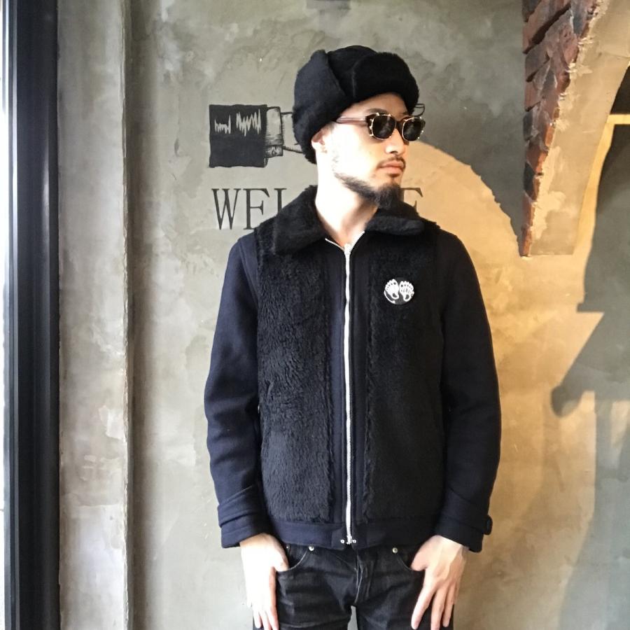 WEIRDO YETI FRIENDS - JACKET (NAVY×BLACK) ウィアード メルトン