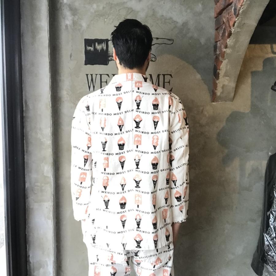 ウィアードweirdo WEIRDO（ウィアード） WEIRDO ICE MANIA - SHOP COAT (WHITE) 総柄