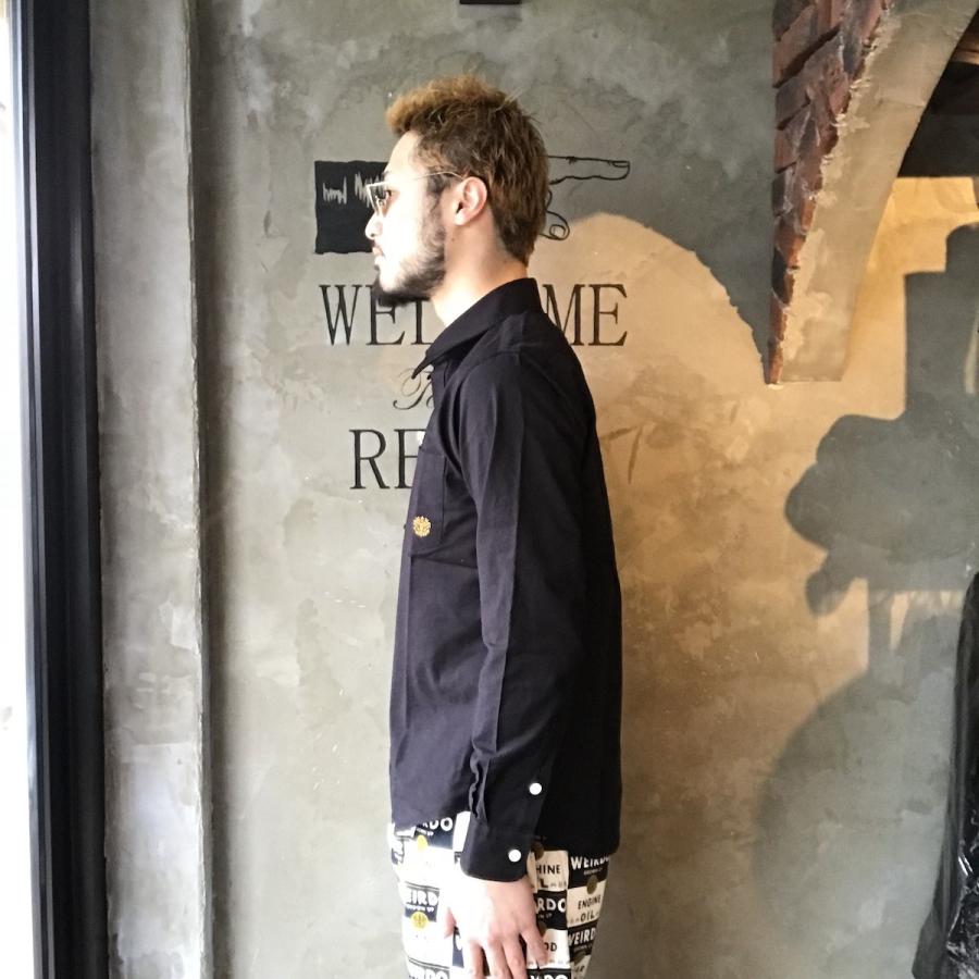WEIRDO WRD CANS - L/S SHIRTS (BLACK) ウィアード オックスフォード 