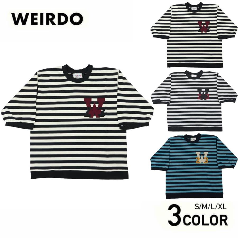 ウィアード ボーダー Tシャツ ハーフスリーブ 五部袖 メンズ WEIRDO