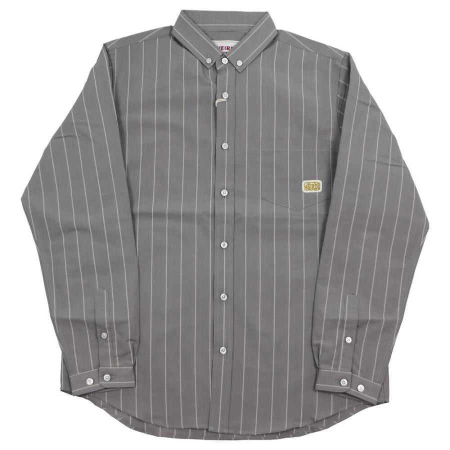 WEIRDO（ウィアード） ストライプ スモールカラーボタンダウンシャツ