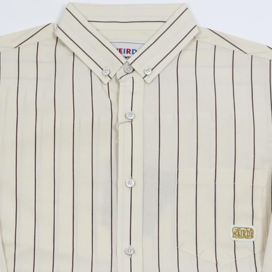 WEIRDO（ウィアード） ストライプ スモールカラーボタンダウンシャツ